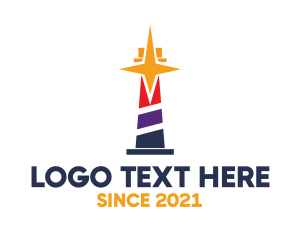 Lighthouse - Colorful Star Beacon logo design