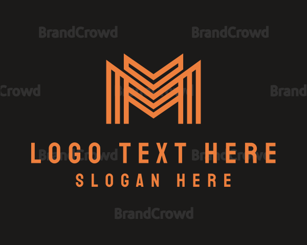 Modern Geometric Letter M Logo