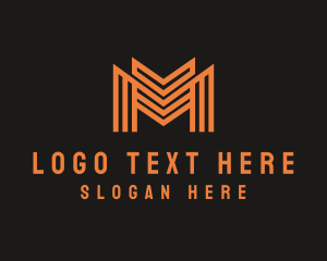 Modern Geometric Letter M logo design