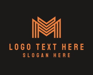 Construction - Modern Geometric Letter M logo design