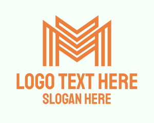 Dynamic - Orange Letter M logo design