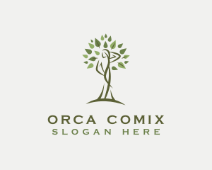 Orchardist - Tree Organic Woman logo design