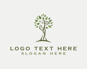 Vegan - Tree Organic Woman logo design