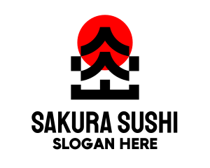 Japanese Shrine Temple logo design