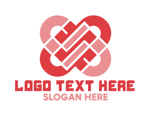 Couple - Pink Interlocked Heart logo design