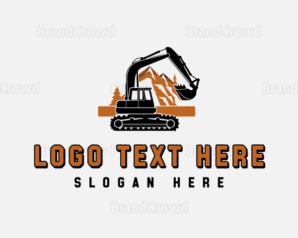 Mountain Digging Excavator Logo