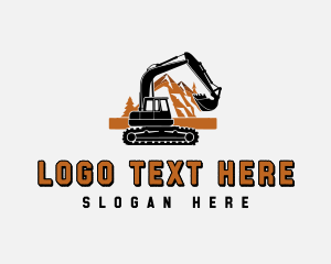 Industrial - Mountain Digging Excavator logo design