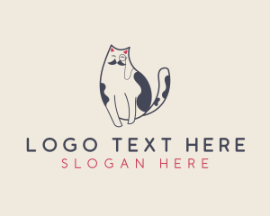 Kitten - Pet Cat Mustache logo design