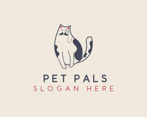 Pet Cat Mustache logo design