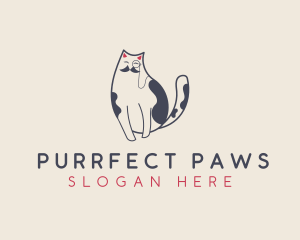 Pet Cat Mustache logo design