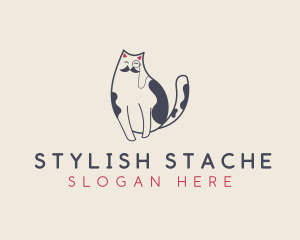 Pet Cat Mustache logo design