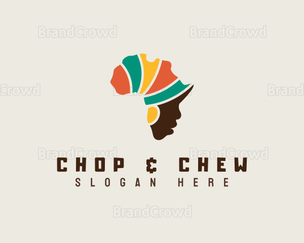 African Woman Turban Logo