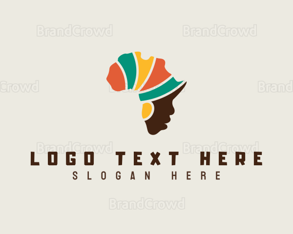 African Woman Turban Logo