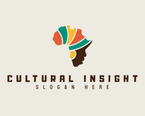 African Woman Turban logo design