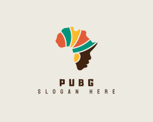 Country - African Woman Turban logo design