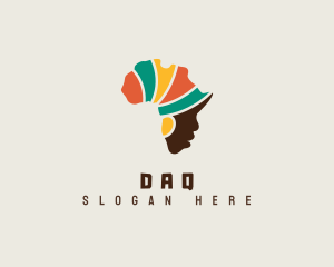 Map - African Woman Turban logo design