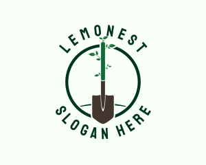 Land - Gardening Plant Shovel logo design
