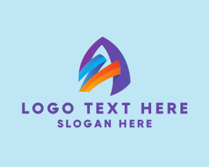 Zizag Ribbon Letter A  Logo