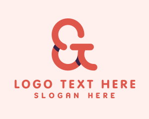 Red Ampersand Lettering Logo