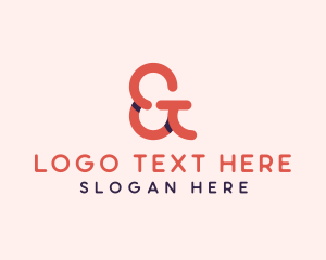 Modern - Red Ampersand Lettering logo design