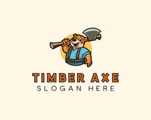 Bear Axe Logger logo design