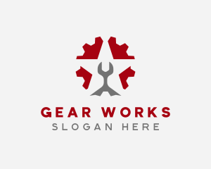 Mechanic Gear Wrench logo design