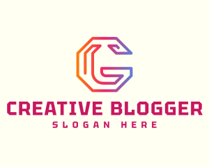 Blogger - Tech Blogger Content Creator logo design