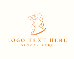 Modeling - Elegant Nude Woman logo design