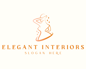 Elegant Nude Woman logo design