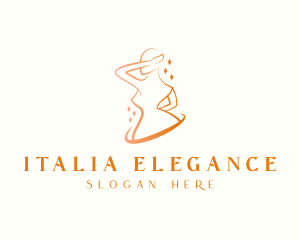 Elegant Nude Woman logo design