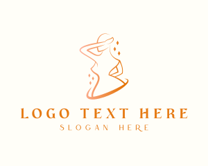 Relaxation - Elegant Nude Woman logo design