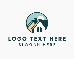Roofing - Suburban House Roof logo design