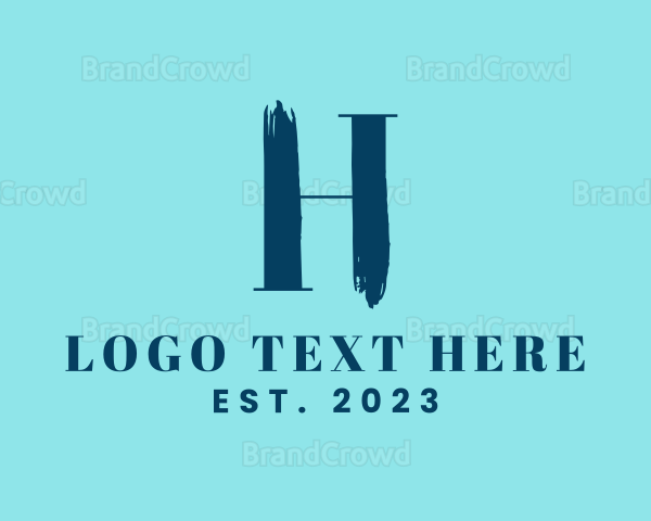 Brush Stroke Letter H Logo