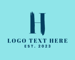 Creations - Brush Stroke Letter H logo design