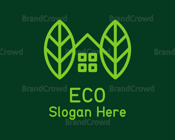 Eco House Leaf Logo