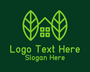 House - Eco House Leaf logo design