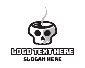 Skeleton - Hot Skull Cafe logo design
