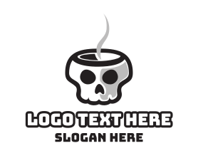 Skull - Horror Cafe logo design