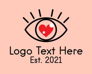 Minimalist Heart Eye  logo design