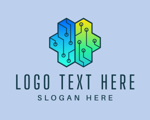 Psychologist - Hexagon Circuit Brain logo design