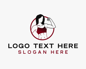 Trainer - Muscle Woman Workout logo design