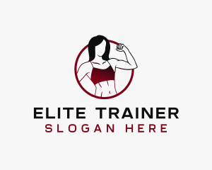 Muscle Woman Workout logo design