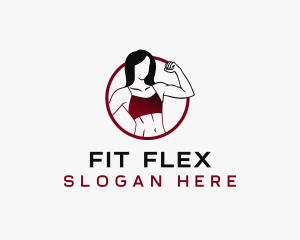 Workout - Muscle Woman Workout logo design