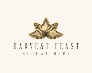 Gold Lotus Leaves logo design