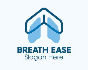 Blue Respiratory Lungs logo design