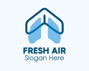 Lungs - Blue Respiratory Lungs logo design