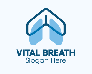 Lung - Blue Respiratory Lungs logo design