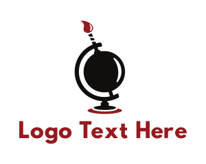 Innovation - Bomb Flame Globe logo design