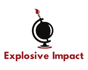 Bomb Flame Globe logo design