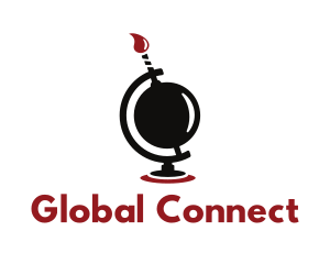 Bomb Flame Globe logo design
